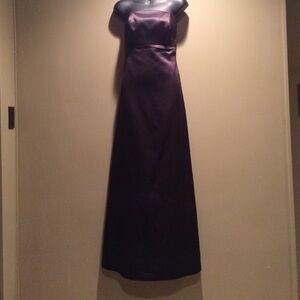 Black A-line empire brides maid dress